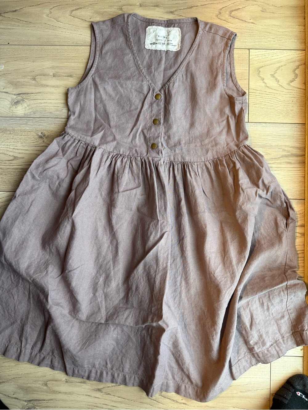 notPERFECTLINEN Sleeveless mama Midi Dress in cafe mocha